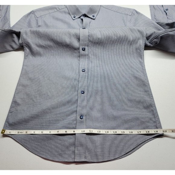 J Hilburn Men's JDesich Button Down Long Sleeve Shirt Navy Check (JADII) Custom - Picture 13 of 16